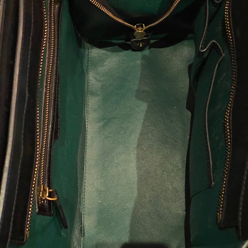 CELINE Mini Luggage Tote - Bicolor Black & Emerald Green Calfskin - Picture 7 of 9